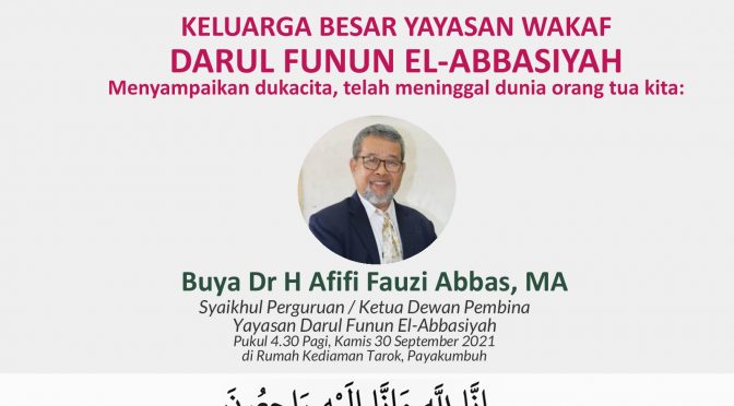 Buya Dr. H. Afifi Fauzi Abbas, Sang Organisatoris Muhammadiyah Telah Wafat