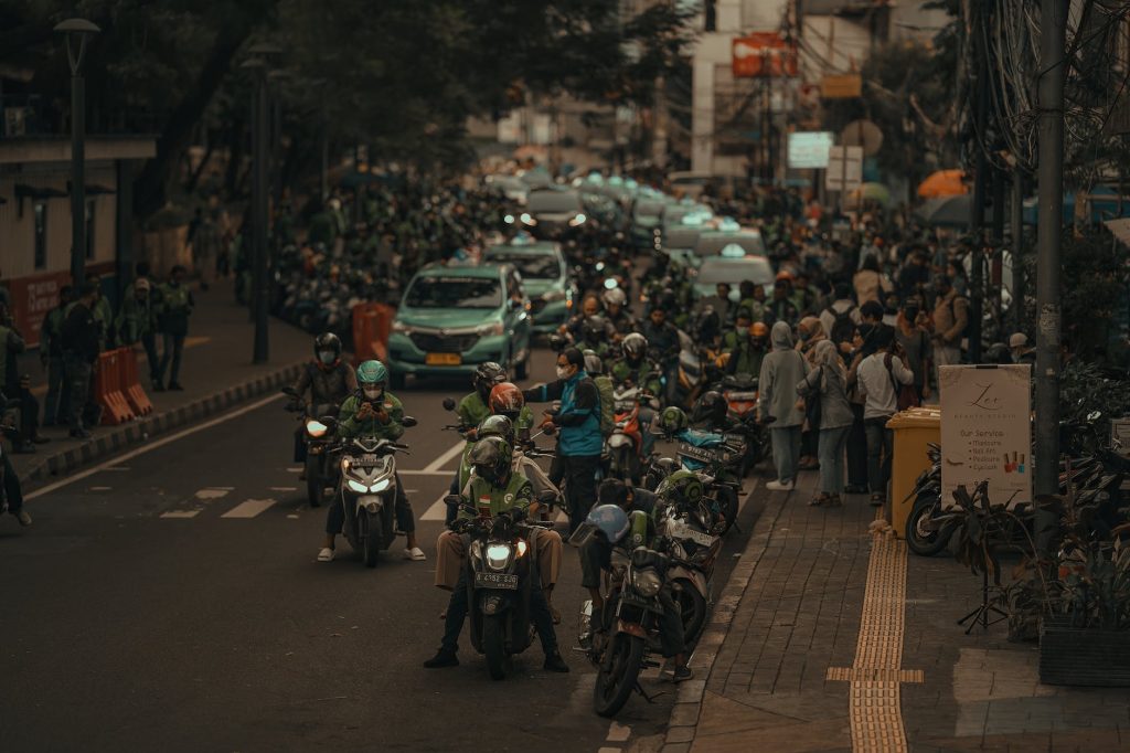a busy street in jakarta indonesia