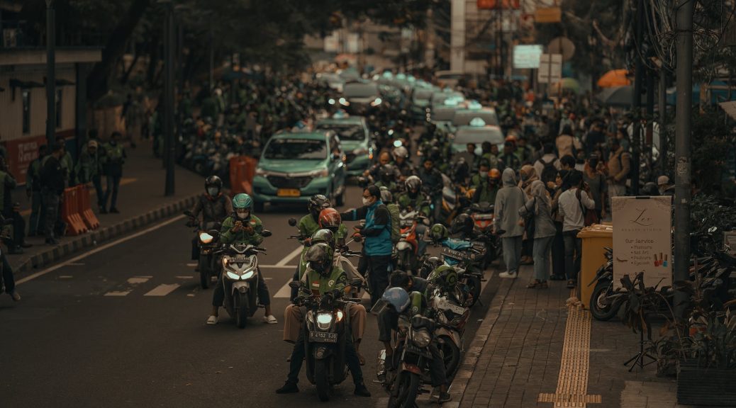 a busy street in jakarta indonesia