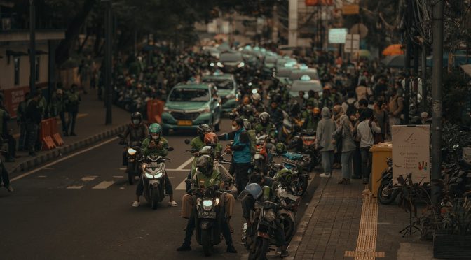 a busy street in jakarta indonesia