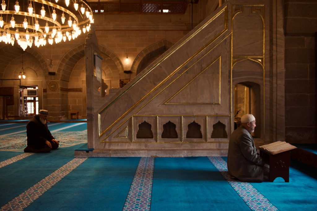 worshippers in mosque