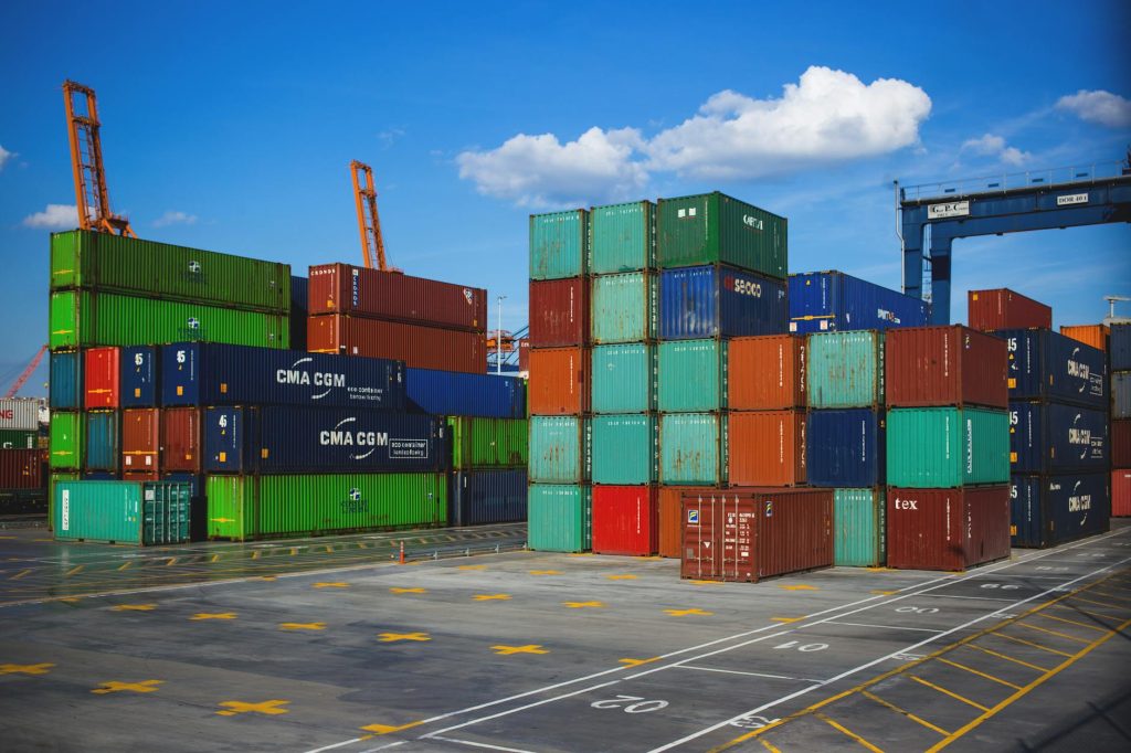 steel container on container dock