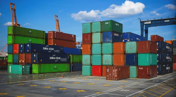steel container on container dock